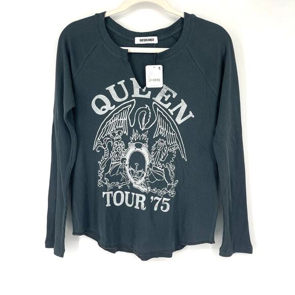 Free People X Daydreamer Queen Tour ‘75 Thermal Shirt XS Black NWT - Picture 6 of 6